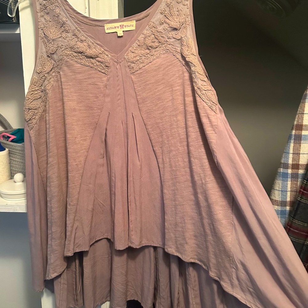 Atlar’d State Plum Flowy Babydoll Top Size Med